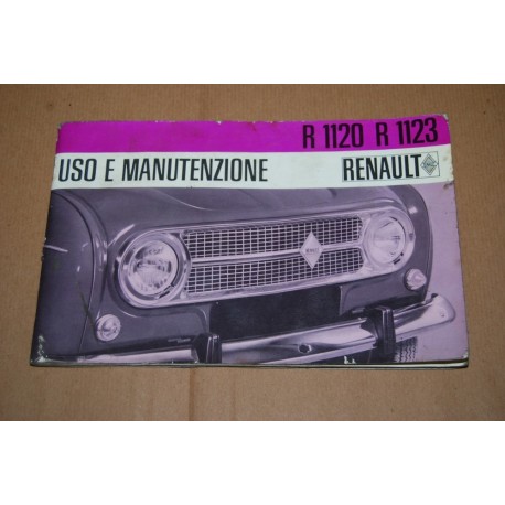 RENAULT R 1120 R 1123 LIBRETTO USO MANUTENZIONE 1967 CONDIZONI MEDIOCRI