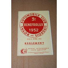 3e BENEFRALUX 1952 REGLEMENT 12-13-14 AVRIL 1952 - OTTIMO