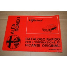 ALFA ROMEO ALFASUD CATALOGO RAPIDO ORDINAZIONE RICAMBI ORIGINALI DEC. 1972