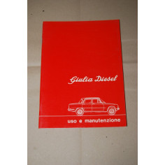 LIBRETTO USO MANUTENZIONE ALFA ROMEO GIULIA DIESEL ANNO 1976 - MOLTO BUONO