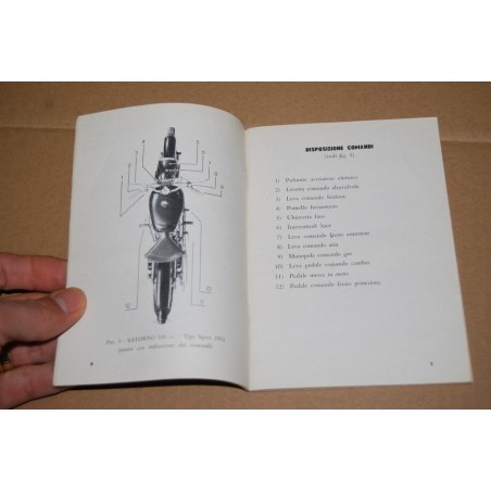 RIPRODUZIONE LIBRETTO USO MANUTENZIONE GILERA SATURNO SPORT 1952 POLIZIA 1953