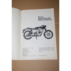 RIPRODUZIONE LIBRETTO USO MANUTENZIONE NORTON COMMANDO 750 RIDERS HANDBOOK 2