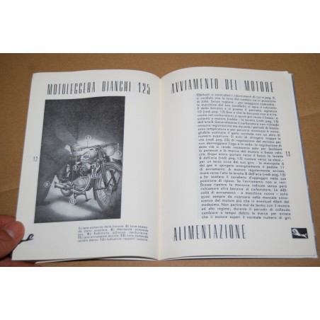 RIPRODUZIONE LIBRETTO USO MANUTENZIONE BIANCHI 125