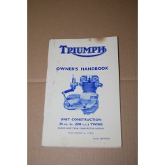TRIUMPH OWNER'S HANDBOOK UNIT CONSTRUCTION USA EDITION - POOR