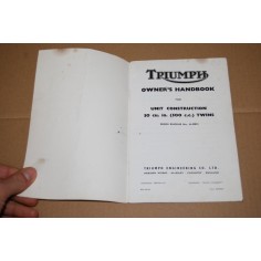 TRIUMPH OWNER'S HANDBOOK UNIT CONSTRUCTION USA EDITION - POOR 2