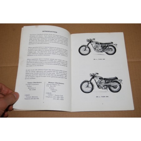 TRIUMPH OWNER'S HANDBOOK UNIT CONSTRUCTION USA EDITION - POOR