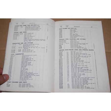 NORTON SPARE PARTS LIST 1949-1950 MODEL 7 DOMINATOR TWIN - BUONO