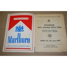 XXV GRAND PRIX CSSR 24.8.1975 BRNO PROGRAM MISTROVSTI SVETA MOTOCYCLU A SIDECARU 2