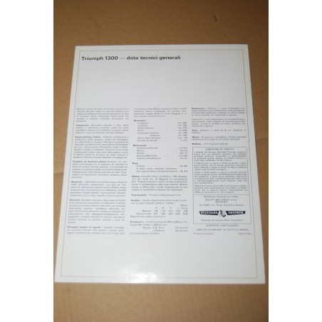 PROSPEKT BROCHURE DEPLIANT TRIUMPH 1300 - 2 PAGINE ITALIANO