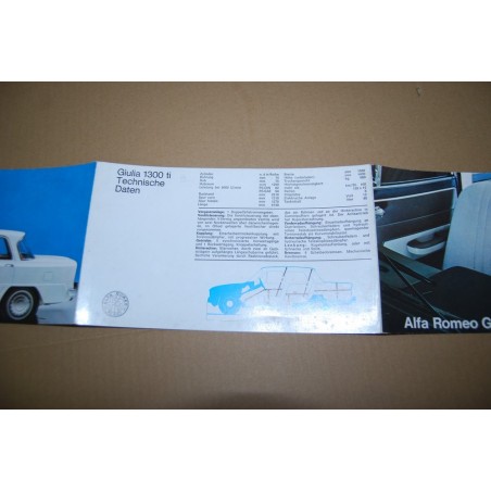 PROSPEKT BROCHURE DEPLIANT ALFA ROMEO GIULIA 1300 ti GERMAN TEXT