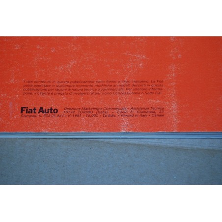 LIBRETTO USO MANUTENZIONE FIAT ARGENTA - 1° ed. V 1981 - OTTIMO