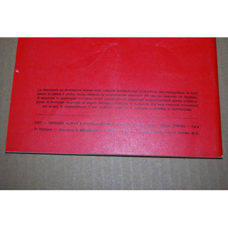 LIBRETTO USO MANUTENZIONE FIAT 124 SPECIAL 2° ed. X 1968 - OTTIMO