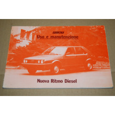 LIBRETTO USO MANUTENZIONE FIAT NUOVA RITMO DIESEL 9° ed. VII 1982 - MOLTO BUONO