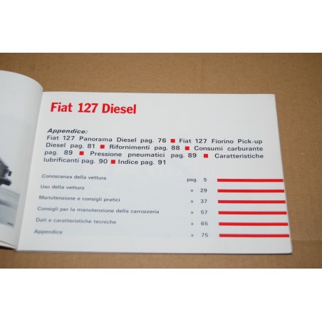 LIBRETTO USO MANUTENZIONE FIAT 127 DIESEL 2° ed. III 1981 - MOLTO BUONO