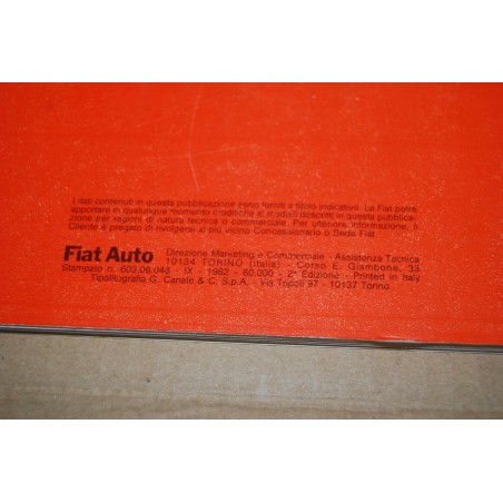 LIBRETTO USO MANUTENZIONE FIAT PANDA 2° ed. IX 1982 - OTTIMO