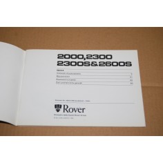 LIBRETTO USO MANUTENZIONE ROVER 2000 2300 S & 2600 S - 1982 - ECCELLENTE 2