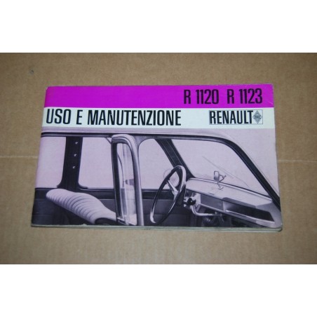 LIBRETTO USO MANUTENZIONE RENAULT R 1120 E R 1123 anno 1966 BUONO