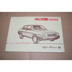 LIBRETTO USO MANUTENZIONE ALFA ROMEO ALFA 90 2.4 TURBO DIESEL OTTIMO
