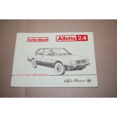 LIBRETTO USO MANUTENZIONE ALFA ROMEO ALFETTA 2.4 TURBO DIESEL OTTIMO