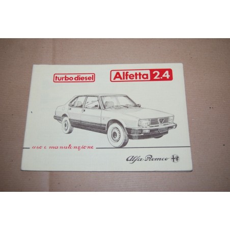 LIBRETTO USO MANUTENZIONE ALFA ROMEO ALFETTA 2.4 TURBO DIESEL OTTIMO