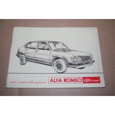 LIBRETTO USO MANUTENZIONE ALFA ROMEO ALFASUD 1980 MOLTO BUONO