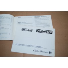 LIBRETTO USO MANUTENZIONE ALFA ROMEO GIULIETTA 2.0 TURBO DIESEL1983 OTTIMO 2