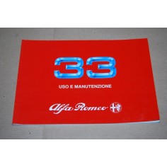 LIBRETTO USO MANUTENZIONE ALFA ROMEO 33 1° ED. 1989 NUOVO