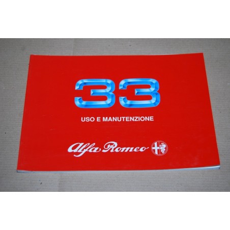 LIBRETTO USO MANUTENZIONE ALFA ROMEO 33 1° ED. 1989 NUOVO
