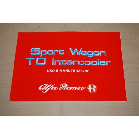LIBRETTO USO MANUTENZIONE ALFA ROMEO SPORT WGON TD INTERCOOLER 1° ED. 1989