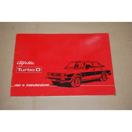 LIBRETTO USO MANUTENZIONE ALFA ROMEO ALFETTA TURBO D 1979 OTTIMO