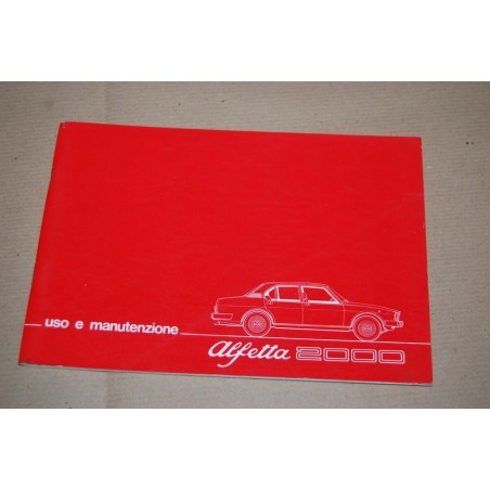 LIBRETTO USO MANUTENZIONE ALFA ROMEO ALFETTA 2000 1977 OTTIMO