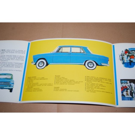 PROSPEKT BROCHURE DEPLIANT FIAT 1800 B 3 PAGINE - TIMBRO CONCESSIONARIO