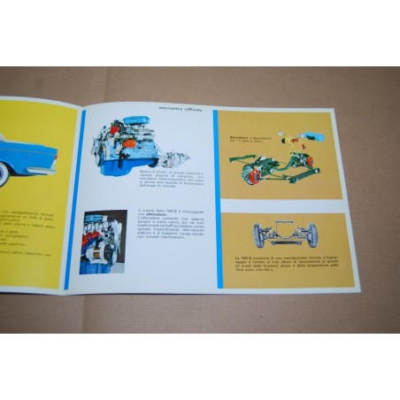PROSPEKT BROCHURE DEPLIANT FIAT 1800 B 3 PAGINE - TIMBRO CONCESSIONARIO