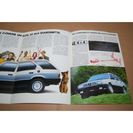 PROSPEKT BROCHURE DEPLIANT ALFA ROMEO 33 4X4 GIARDINETTA - 4 PAGINE MACCHIE