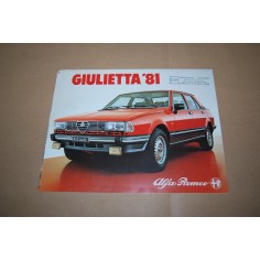PROSPEKT BROCHURE DEPLIANT ALFA ROMEO GIULIETTA 1981 - 4 PAGINE