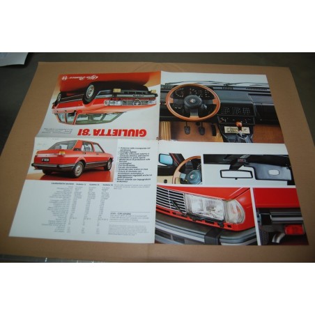 PROSPEKT BROCHURE DEPLIANT ALFA ROMEO GIULIETTA 1981 - 4 PAGINE
