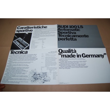 PROSPEKT BROCHURE DEPLIANT AUDI 100 LS AUTOMATIC SPORTIVA - POSTER 4 PAGINE