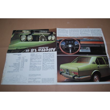 PROSPEKT BROCHURE DEPLIANT ALFA ROMEO ALFETTA 1.8 - POSTER 4 PAGINE, ONDULAZIONI