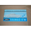 FORD TAUNUS 17M MANUALE D'ISTRUZIONI SETTEMBRE 1962