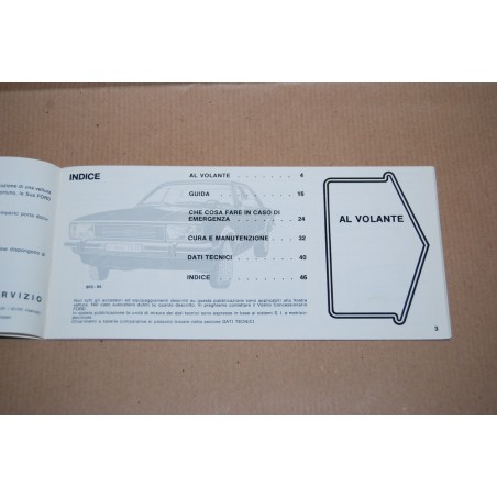 FORD TAUNUS MANUALE D'ISTRUZIONI ED. DI APRILE 1977