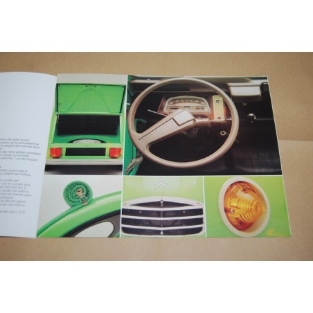 PROSPEKT BROCHURE DEPLIANT CITROEN 2 CV FRANCESE 3 PAGINE 7/73