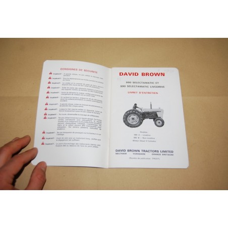 LIVRET D'INSTRUCTIONS ET D'ENTRETIEN DAVID BROWN 900 A & B SELECTAMATIC