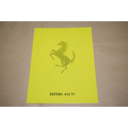 Pieghevole Ferrari 412 T1 scheda tecnica stampato 821/94
