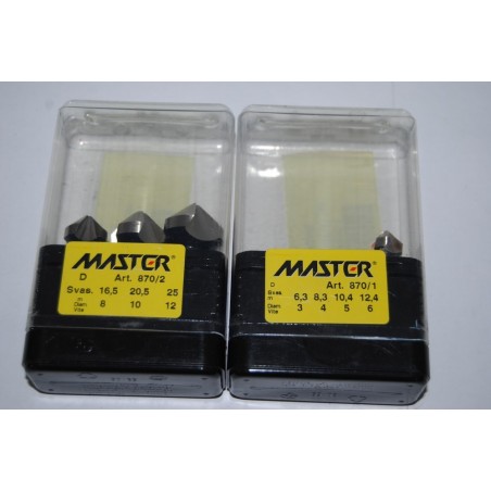 MASTER set di 7 punte svasatrici da ferro Art .870/1 e Art. 870/2 NUOVI
