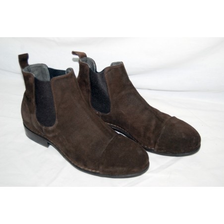 Scarpa uomo polacchina Measponte pelle marrone scamosciata 42,5