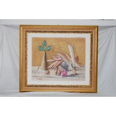 Quadro olio su tavola Giulio Ruffini natura morta 2