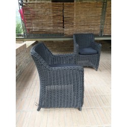 Poltrone da giardino in plastica effetto vimini intrecciata 2