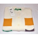 Benetton cardigan donna con tasche multicolor Tg 44 nuovo