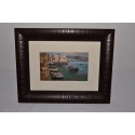 Giovanni Savarese quadro olio su tavola 15x24 cm veduta del porto