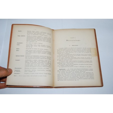 Libretto uso manutenzione FIAT 520 anno 1929 - 4° ed. Eccellente